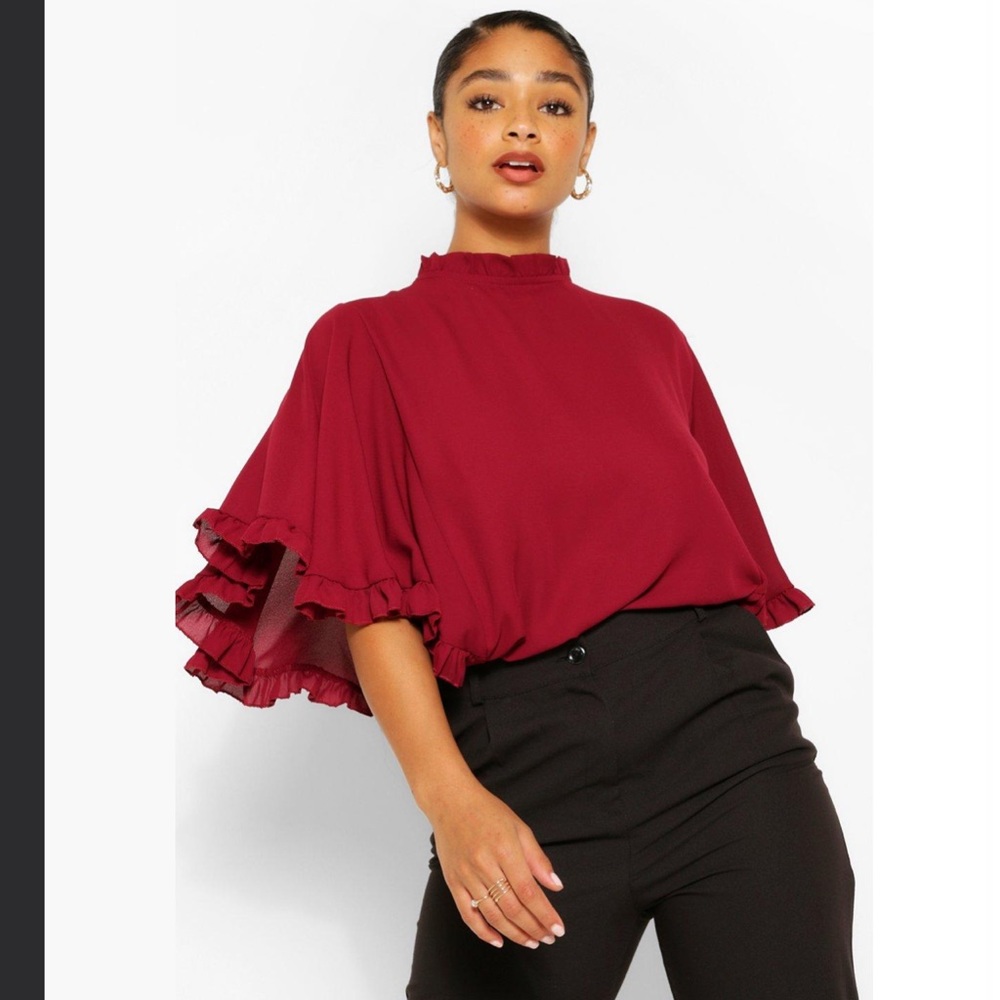 Boohoo Ruffled Blouse